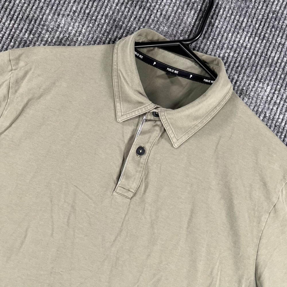Public Rec Polo Shirt Mens Large Green Short Sleeve Casual Comfort Outdoor Golf